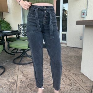 Black denim jeans